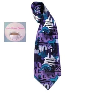 Vintage J Garcia New York NY Purple 100% Silk Tie